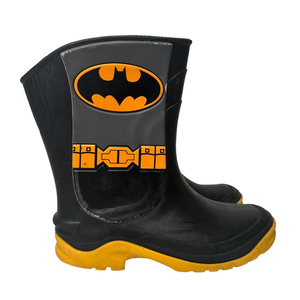 Grendene Batman Black Pull On Rubber Rain Boots Youth Boys Size 4 Brazil
